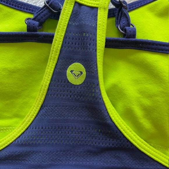 Roxy Navy and LIme Green Tank- Size M - Picture 3 of 6
